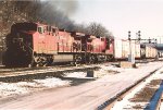 Westbound manifest exits the yard